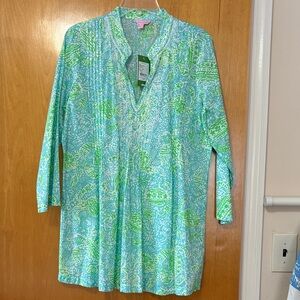 Lilly Pulitzer Vibrant Blue and Green Tunic